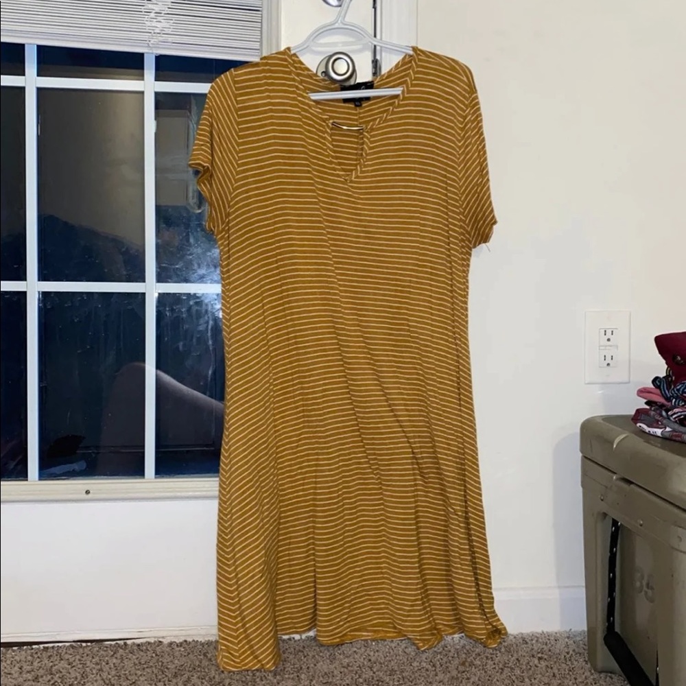 Yellow flowy stripped dress